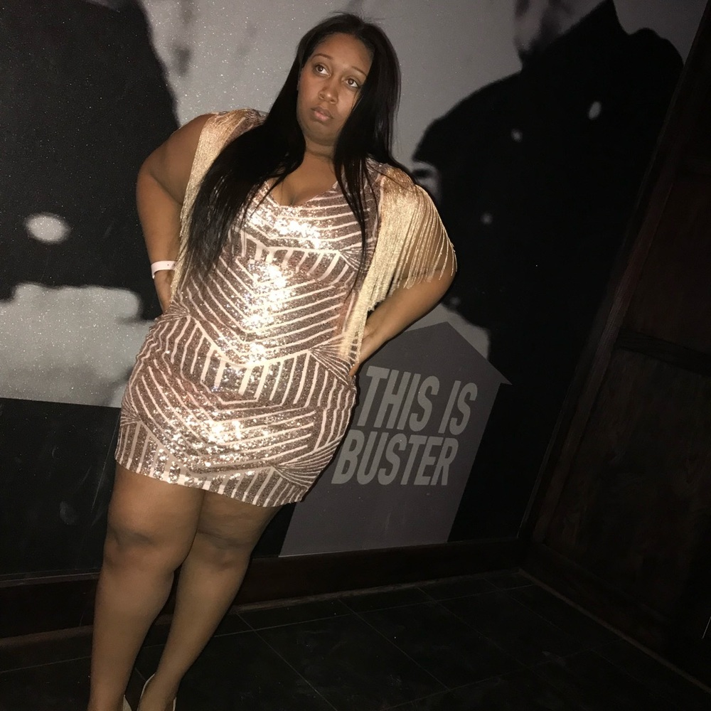 Gold mini dress